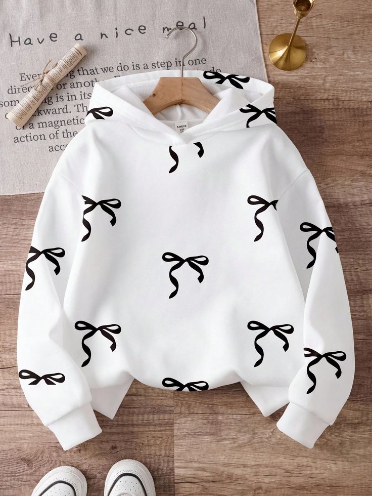đ€ZODIC Bow Babe Hoodie â White & Noir Edition