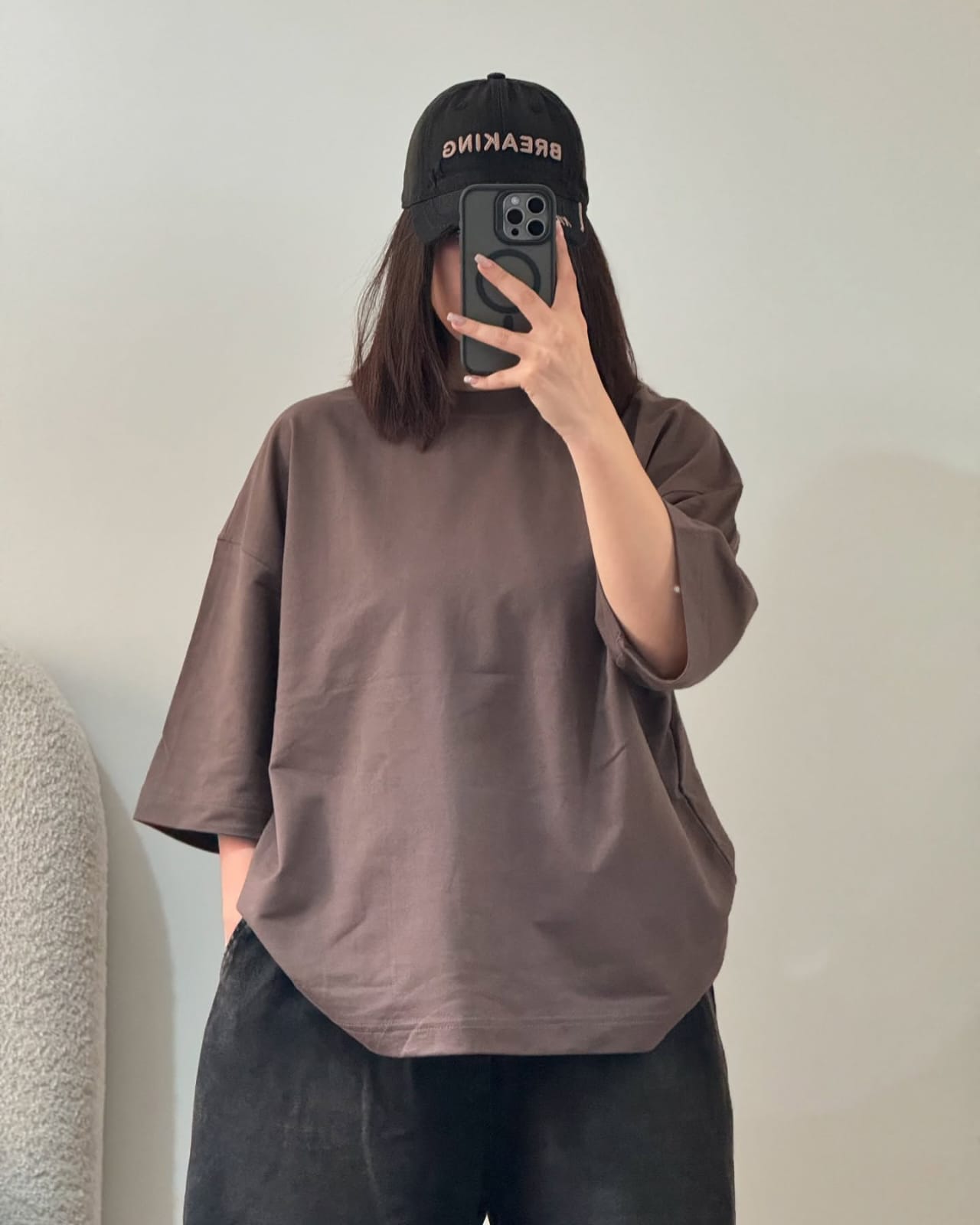 CYRIS Oversized Tee – Mocha Brown
