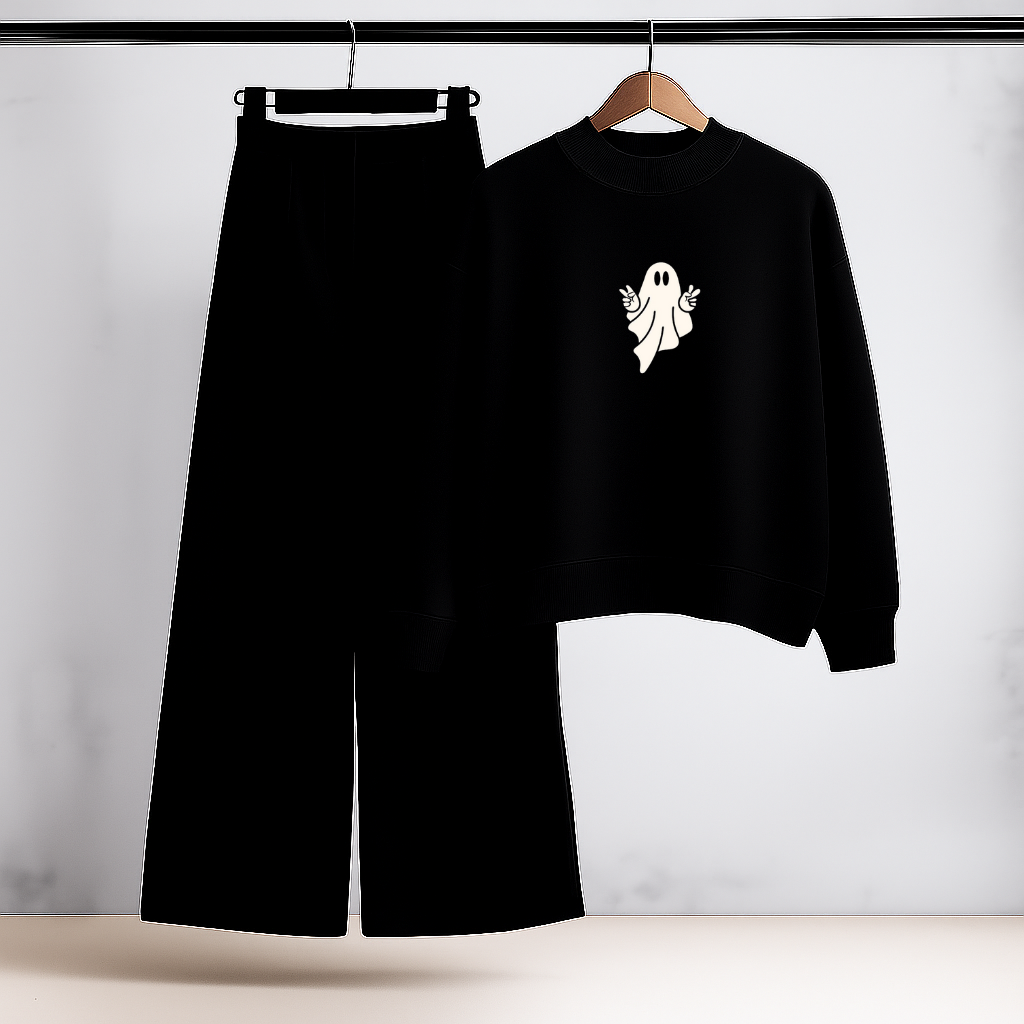 Ghost Black Sweatshirt & Trouser Set