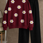 Burgundy Daisy Sweatshirt & Trouser Combo