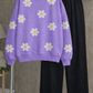 Lavender Purple Daisy Sweatshirt & Trouser Combo