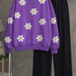 Deep Purple Daisy Sweatshirt & Trouser Combo