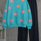Turquoise Daisy Sweatshirt & Trouser Combo