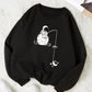 Black Astronaut Fishing Graphic Sweatshirt