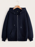 Navy Blue Zip-Up Hoodie