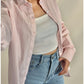 CYRIS Pink Striped Shirt & Crop Top with Denim