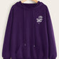 Single Rose Hoodie – Deep Purple