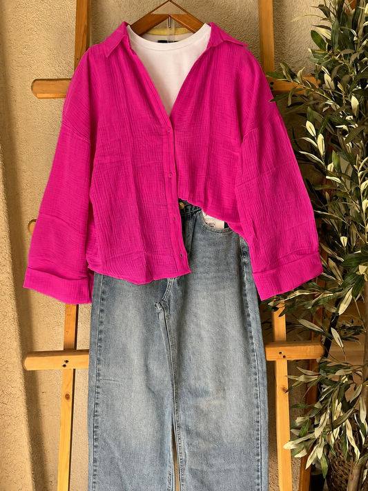 Fuchsia Pink Button-Down Shirt combo