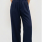 Navy Blue Wide-Leg Formal Pants – Smart Tailored Fit