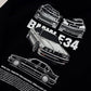 Black Hoodie – BMW E34 Classic Car Graphic Print