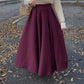 Burgundy pleated skirt