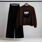 Cat Dark Soul Brown Sweatshirt & Trouser Combo