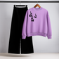 Butterfly Cluster Lilac Sweatshirt & Black Trouser Set