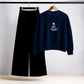 Skull Print Navy Sweatshirt & Trouser Set