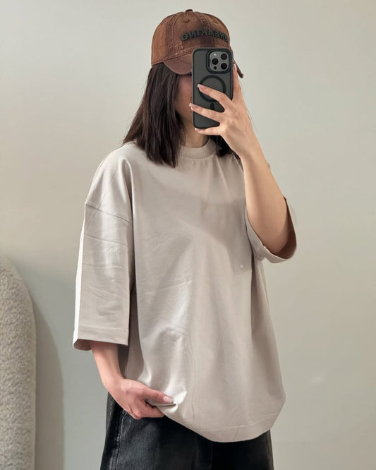CYRIS Oversized Tee – Cream Beige