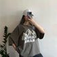 Gray Oversized Mountain Mama Graphic T-Shirt