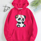 Cute Panda Dark Pink Hoodie