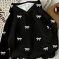 Black Bow Print Hoodie