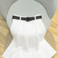 Pure White High-Waist Pleated Skirt
