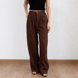 Chocolate Brown Wide-Leg Pants – Tailored Formal Fit