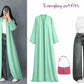 ZODIC Mint Breeze Open Abaya Combo