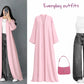 ZODIC Blush Pink Flow Abaya Combo
