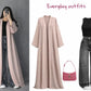 ZODIC Nude Elegance Open Abaya Combo