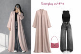ZODIC Nude Elegance Open Abaya Combo