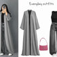 ZODIC Soft Grey Flow Abaya Combo