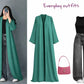 ZODIC Emerald Grace Open Abaya Combo