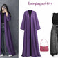 ZODIC Royal Purple Flow Abaya Combo