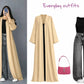 ZODIC Sand Beige Open Abaya Combo