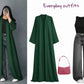 ZODIC Dark Emerald Premium Abaya Combo