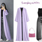 ZODIC Soft Lavender Open Abaya Combo