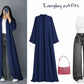 ZODIC Deep Navy Classic Abaya Combo