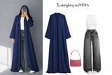 ZODIC Deep Navy Classic Abaya Combo