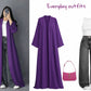 ZODIC Plum Luxe Open Abaya Combo