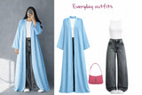 ZODIC Sky Blue Flow Abaya Combo