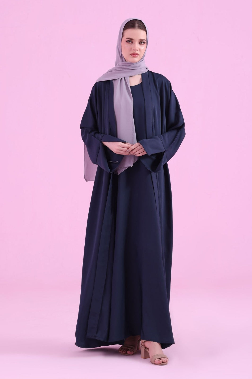 Basic Kimono Style Abaya - Navy Blue