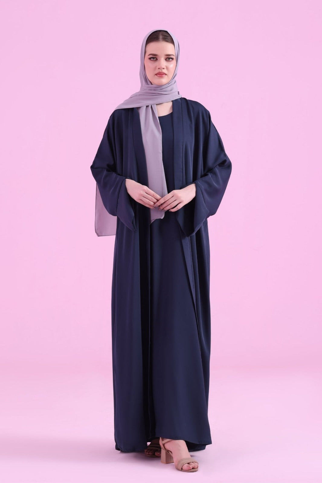 Basic Kimono Style Abaya - Navy Blue