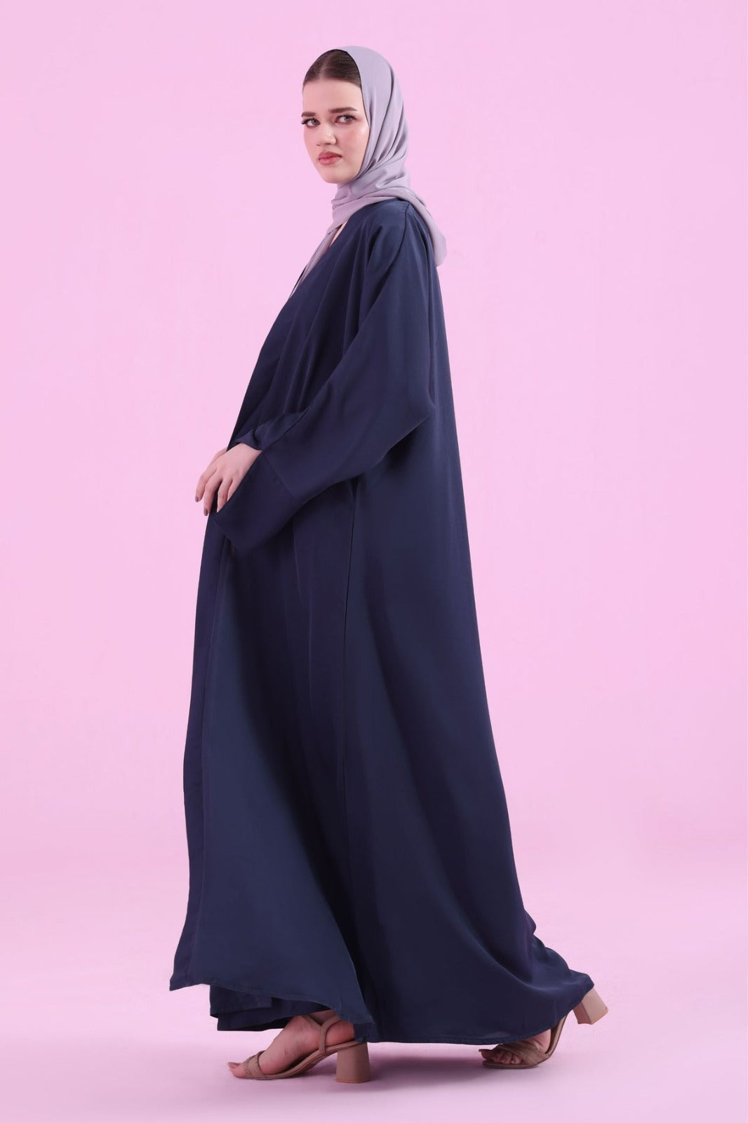 Basic Kimono Style Abaya - Navy Blue