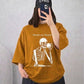 Mustard Skeleton Print Drop Shoulder T-Shirt – Relaxed Fit Casual Tee