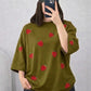 Olive Green Strawberry Drop Shoulder T-Shirt – Aesthetic Loose Fit Tee