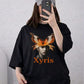 Oversized Drop Shoulder Graphic T-Shirt – Black Butterfly “Xyris” Print
