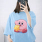 Blue Cartoon Graphic Drop Shoulder T-Shirt – Relaxed Fit Casual Tee