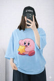Blue Cartoon Graphic Drop Shoulder T-Shirt – Relaxed Fit Casual Tee