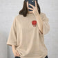 Oversized Drop Shoulder Graphic T-Shirt – Beige Smiley Drip Print