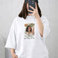 White Drop Shoulder Graphic T-Shirt – Oversized Casual Fit