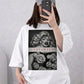 Oversized Drop Shoulder Graphic T-Shirt – White Aesthetic Face Print