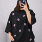Oversized Drop Shoulder Graphic T-Shirt – Black Ice cream Print